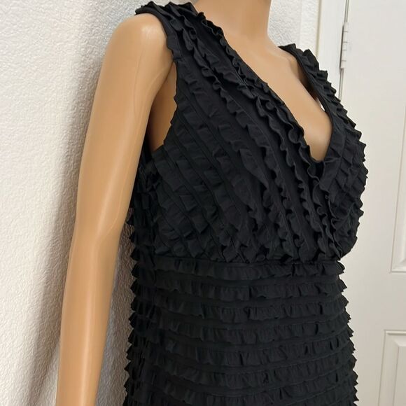 Ronni Nicole Woman’s Dress Black Size 16 Slimming V Neck Sleeveless Midi Lined - Picture 4 of 8